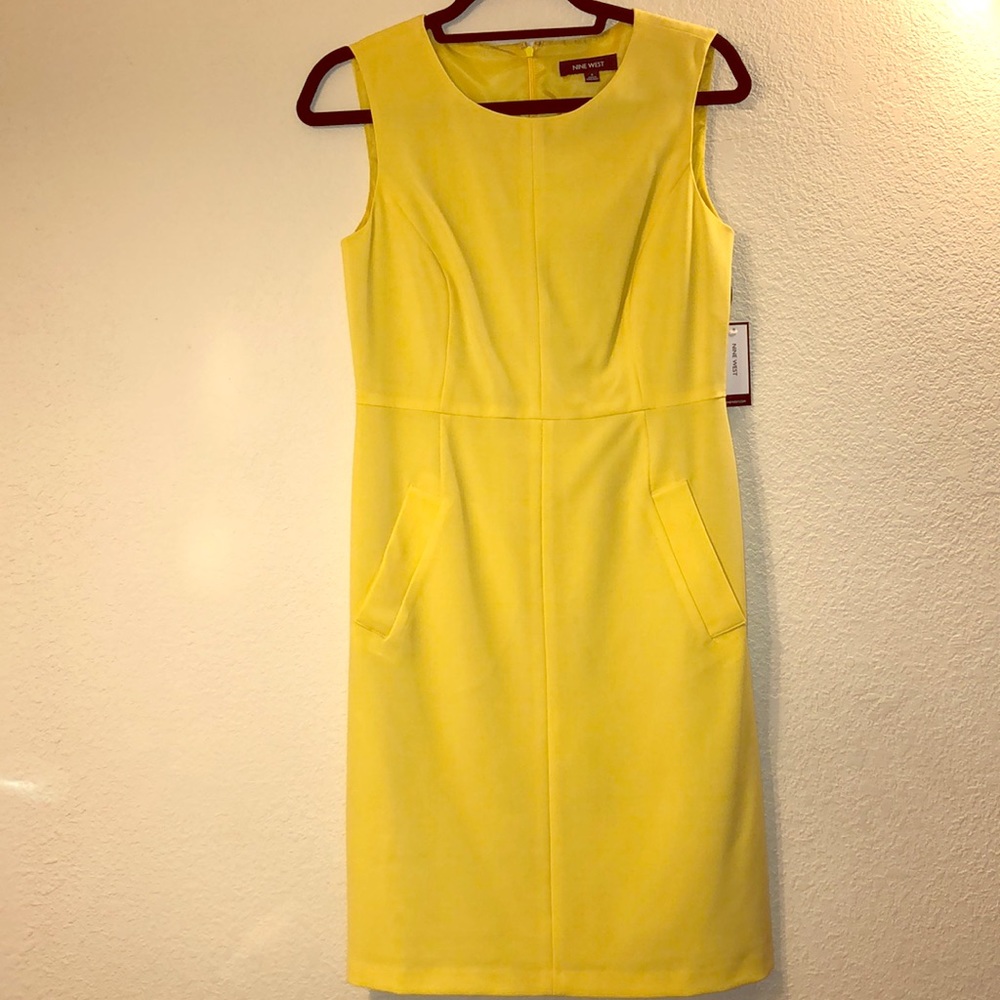 Nine West Yellow Business Casual Dress